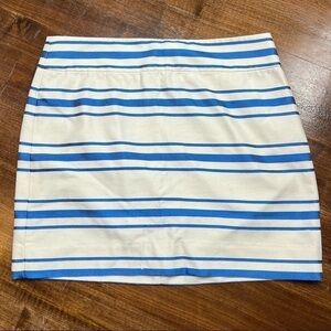 J. Crew Women’s Pencil Skirt Size 0 Striped Blue White Zipper In Back Juniors